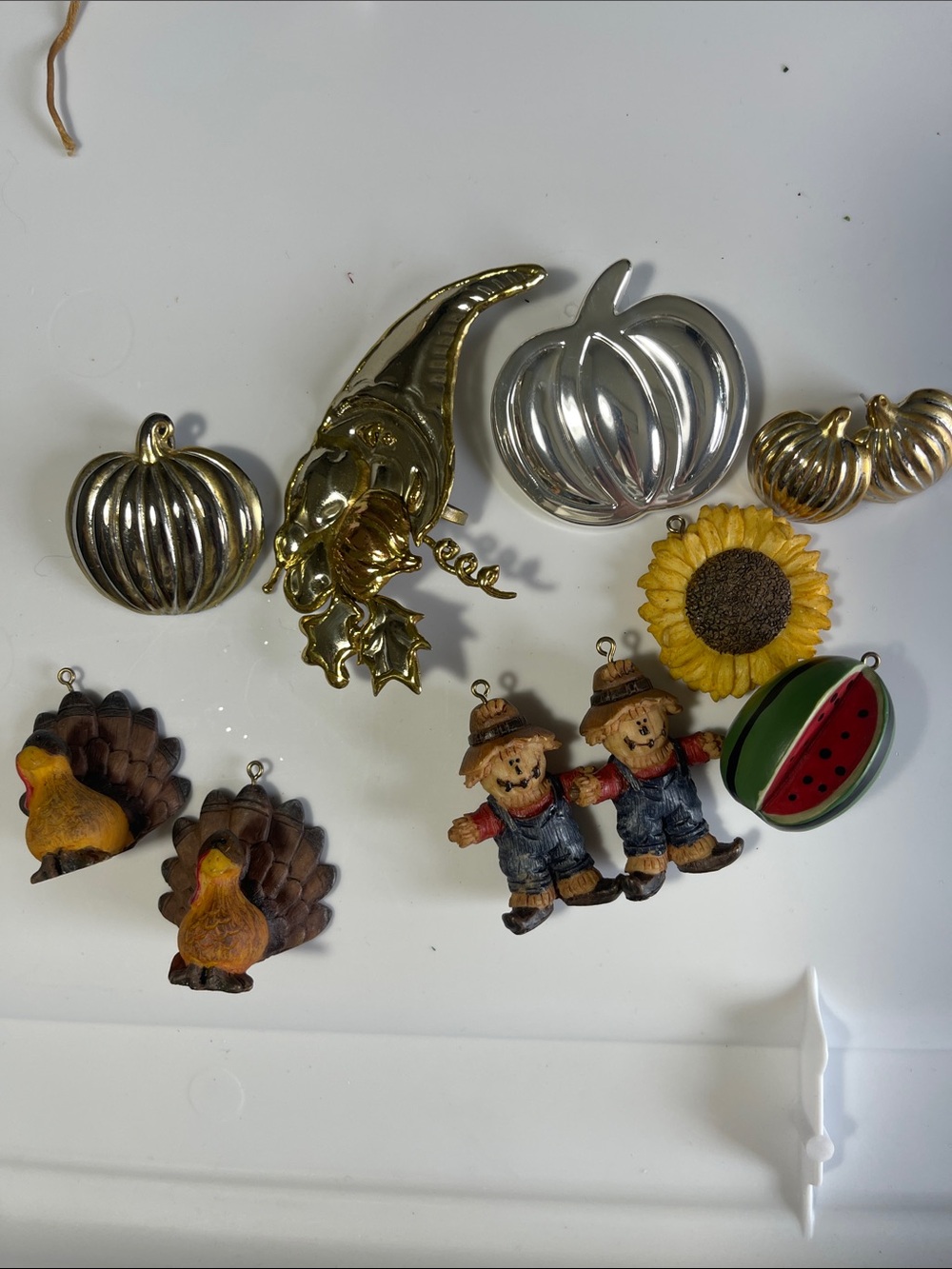 Assorted Fall Earrings and Pins. Sunflower, Pumpkins, Scarecrows, Turkeys